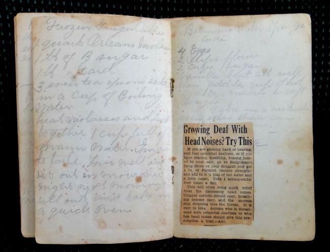 1885 antique HANDWRITTEN COOKBOOK+STEWARD MED LABEL baltimore md 