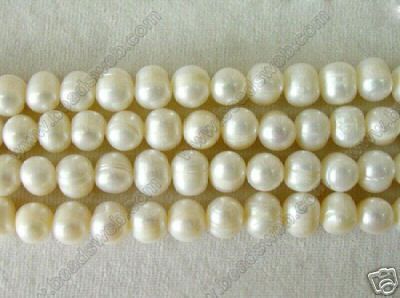 11X8 9mm White Potato Freshwater Pearl Loose Beads St  