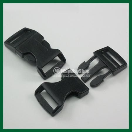 10 pcs 1  Side Release Buckles Black Webbing Straps BB016  