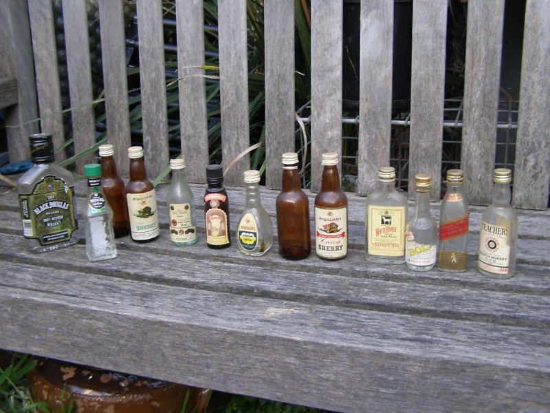 12 VINTAGE 1 TAA AIRLINES WHISKEY LIQUOR BOTTLES  