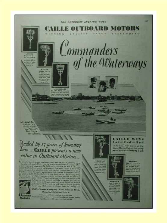 1929 Caille outboard motors Miami FL Regatta photo AD  