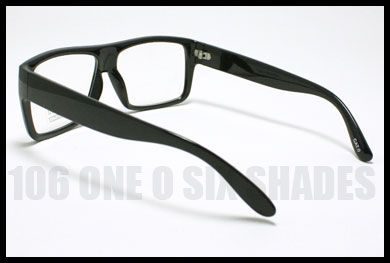 NERD Geek Wayfarer Thick Frame Clear Lens Glasses BLACK  