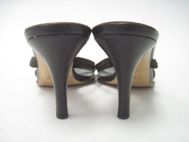 SERGIO ROSSI Brown Strapy Slides Pumps Sz 38.5 8.5  