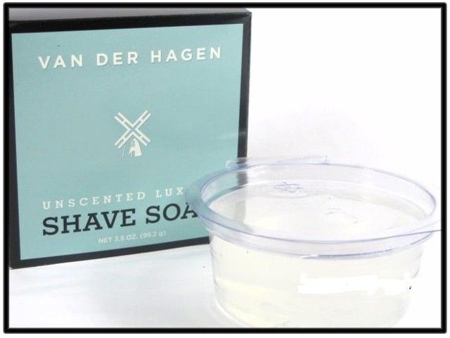 Van Der Hagen Unscented Luxury Shave Soap Single 893164000531  