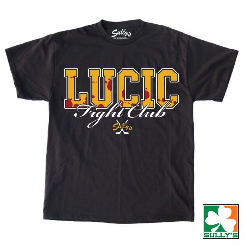 Milan LUCIC FIGHT CLUB Bruins T Shirt FREE SHIP Boston  