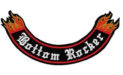 Custom Embroidered Rocker Patch FLAME Motorcycle 12  