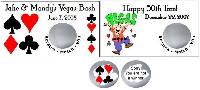 10 Vegas Casino Birthday Party Scratch Off Tickets mans  