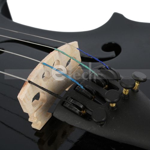 New Acoustic 1/8 Violin Black Color with Case  