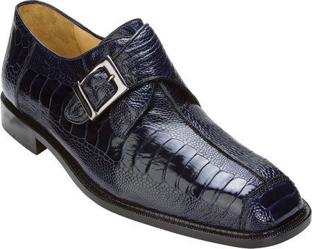 BELVEDERE DOLCE NAVY OSTRICH MENS DRESS SHOES 9 15  