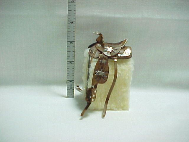 Western Saddle wi Silver  Handcrafted   Dollhouse Mini  