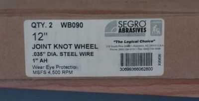 Segro Adbrasives 12in Wire Knot Wheel 2x per Box  