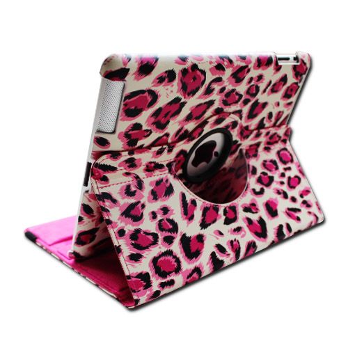   iPad 3 Smart Magnetic PU Leather Rotating Case Cover 360 Degree Stand