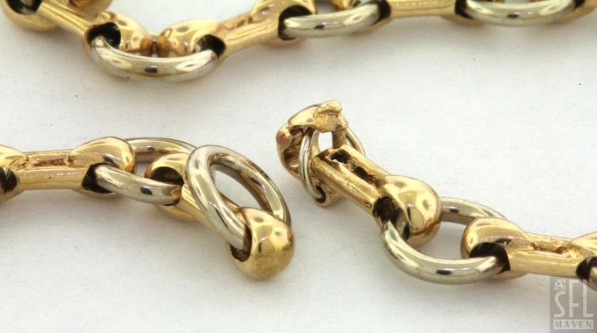 CARTIER PARIS HEAVY VINTAGE 18K 2 TONE GOLD .43CT VS1/E DIAMOND CHAIN 