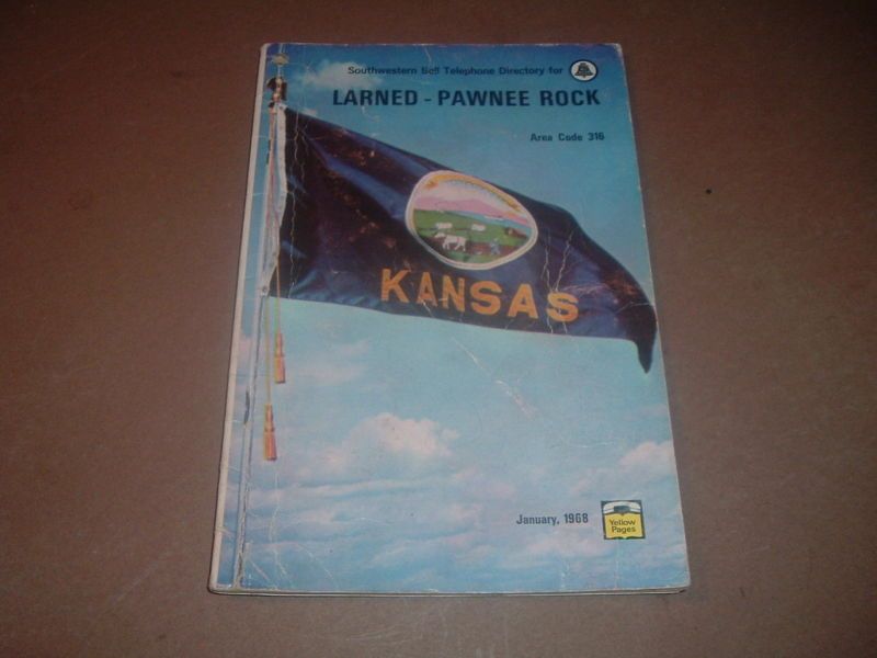 Larned Pawnee Rock,Kansas Telephone Book Directory 1968  