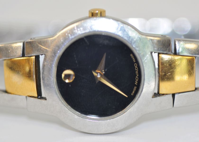 Ladies Movado Sport Edition W/R S/S 81 E4 1842 Two Tone Bangle Style 