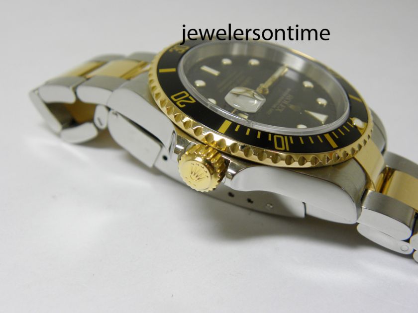 2004 Rolex 18K/SS Submariner Black SEL ref# 16613 Mint  