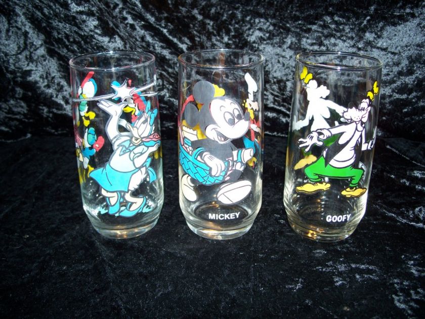 1979 PEPSI WALT DISNEY PROMO CHARACTER GLASSES (3)  