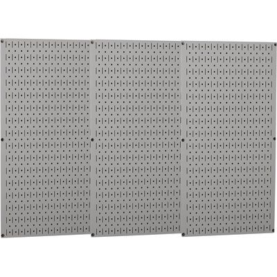 Wall Control Industrial Metal Pegboard Gray Three 16in x 32in Panels 