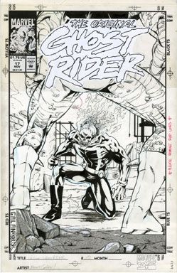 MANNY GALAN   GHOST RIDER #17 COVER ORIGINAL ART (1993)  