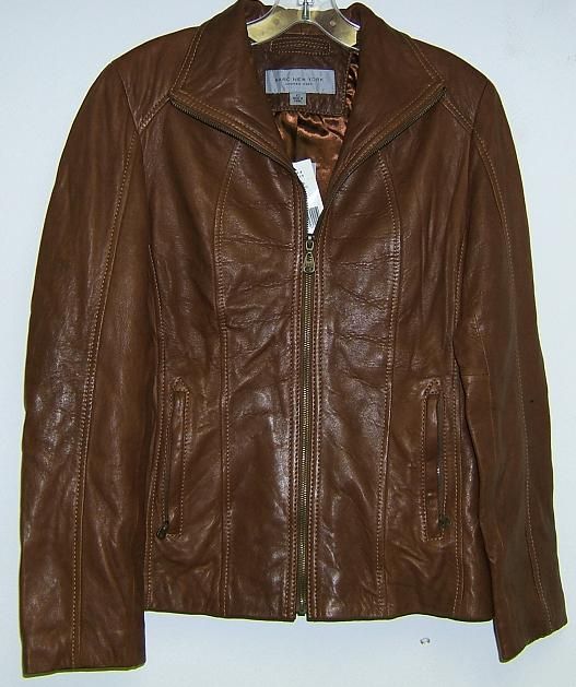 Marc New York Womens Leather Nutmeg Jacket New  