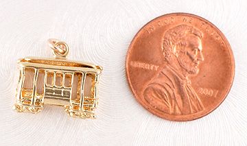 Vintage 14k Gold Trolley/Cable Car Charm for Bracelet  