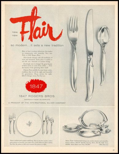 1955 vintage ad for Rogers Flair Silverware  1095  