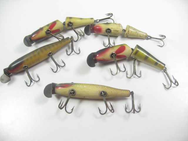 VINTAGE CREEK CHUB PIKIE WOOD FISHING LURES  