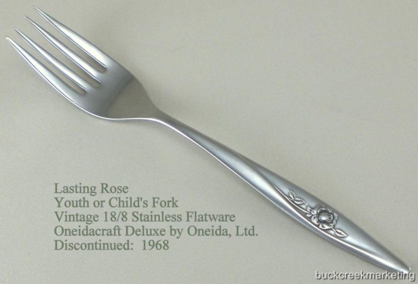 LASTING ROSE Oneida Deluxe VTG Stainless Steel Flatware  