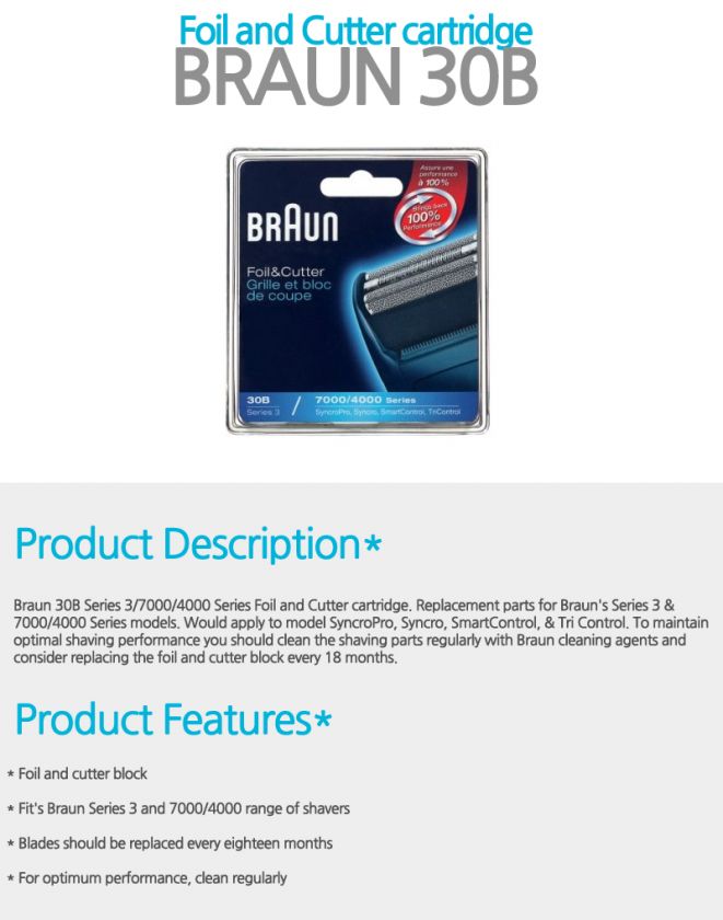 Braun 31B Series3 5000 6000 Foil & Cutter Shaver  2pcs + Worldwide 