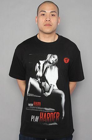 Two In The Shirt The Work Hard Play Harder Tee Black  