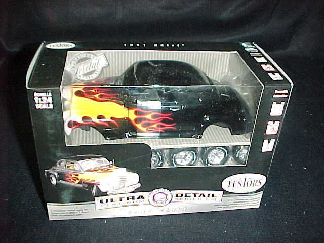 TESTORS 1941 Chevy Black w/flames Metal Car Model Kit  