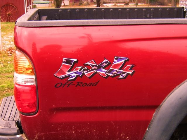 Rebel Flag 4x4 decals Ford Dodge Chevrolet Z71 Z85 ZR2 Z66 ZR5 TRX4 