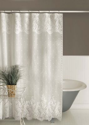 Heritage Lace Floret Shower Curtain 72 x 72 Ecru/White  