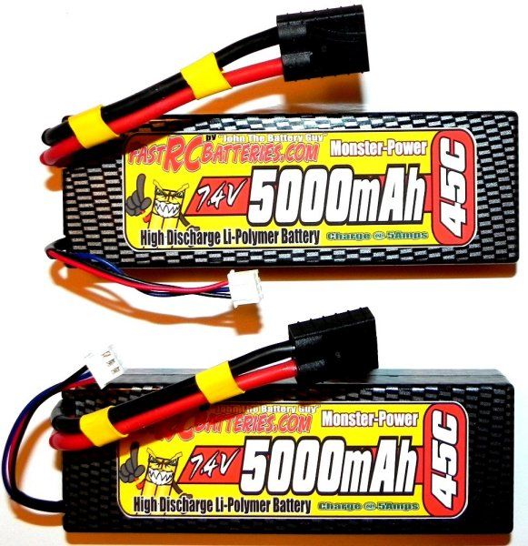 TRAXXAS E MAXX LIPO BATTERIES~ 45C 5000mAH~RUN 45MPH~TRAXXAS PLUGS 