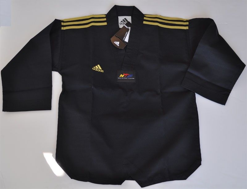   EDITION WTF APPROED ADIDAS TAEKWONDO CHAMPION UNIFORM W/ GOLD STRIPES