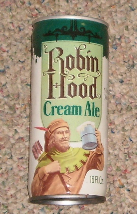 ROBIN HOOD CREAM ALE BEER CAN PULL TAB 16oz   GOOD  