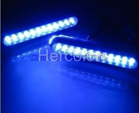 Car Truck Universal Day Fog Aux 12 LED Light Blue  