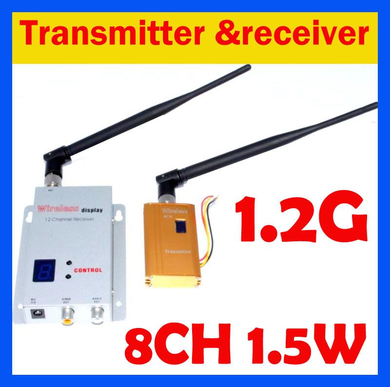 8CH Wireless 1500mw Camera Video AV Transmitter Sender Receiver  