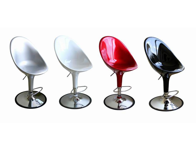 SCOOP BAR STOOL Silver RED Adjustable BLACK WHITE  