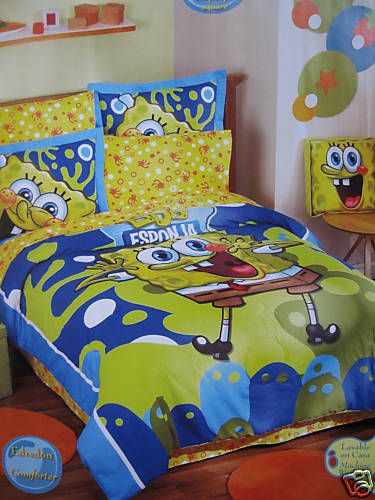 New Blue Spongebob Comforter Bedding Set Twin 6 Full 8  