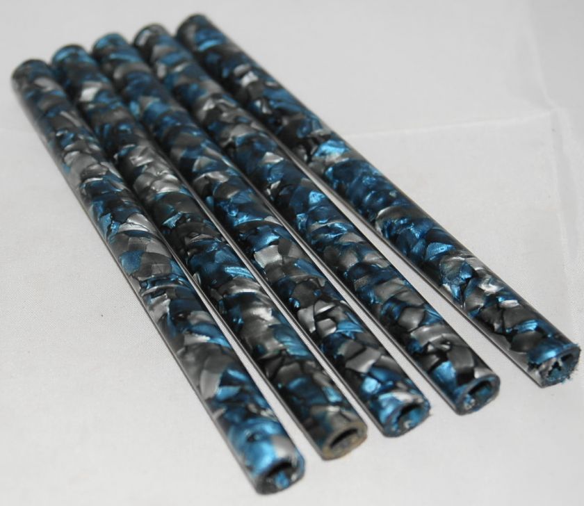 WOODTURNING   5 X Vintage Pen Rod Blanks (Blue, Black & White)  