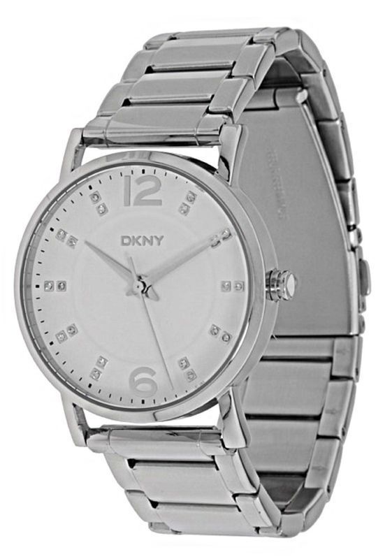 DKNY Watch NY8160 Lady Silver Glitz Boyfriend Style  