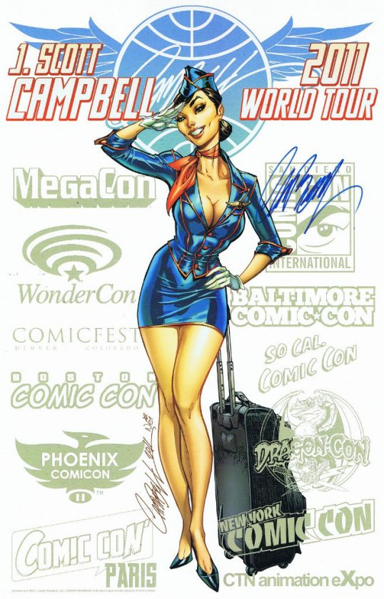 SCOTT CAMPBELL SIGNED 2011 WORLD TOUR PRINT SDCC  