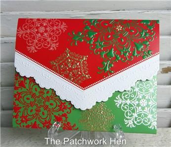 Carol Wilson Elegant Embossed Christmas Snowflakes 10 ct Note Card Set 