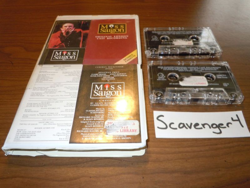 Miss Saigon London Cast 1990 2 Cassettes RARE OOP HTF 720642427149 