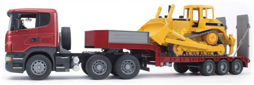 New Bruder SCANIA R series Low loader truck w/ CAT Bulldozer #03556