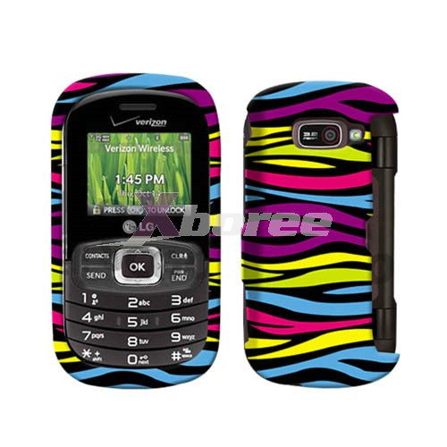 For LG VN530 Octane Cell Phone Cover Rainbow Zebra R.  