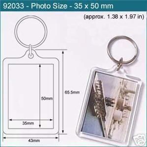 50 Blank Keyring Insert 35x50mm Make Your Own Keychains  