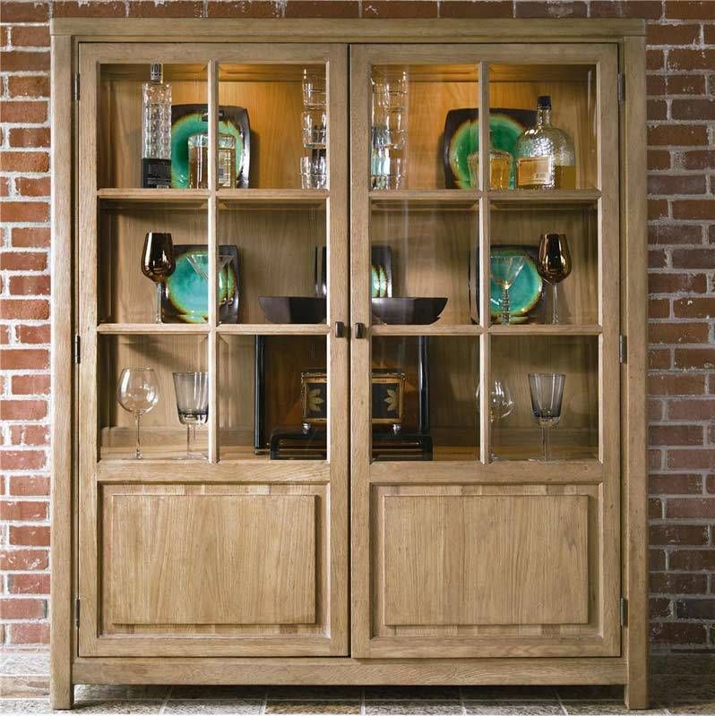 Light Brown China Cabinet Hutch  