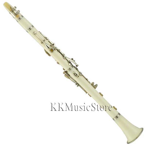 CECILIO WHITE ABS Bb 17 KEY CLARINET+TUNER+CASE+REEDS  